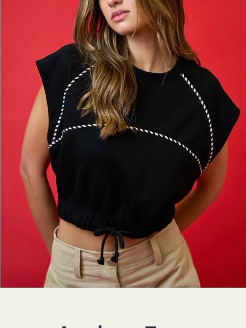 Amber Tee
Black Drawstring Crop Top - Picture 2 of 5